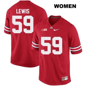 Women's NCAA Ohio State Buckeyes Tyquan Lewis #59 College Stitched Authentic Nike Red Football Jersey XT20B85QT